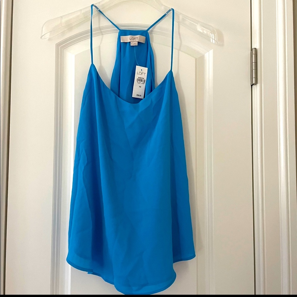 NWT LOFT Bright Blue Halter Top XS